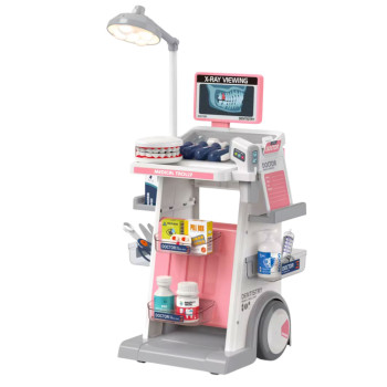 Dentist's set Medical trolley lights pink 26 pcs.