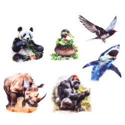 Laukinių gyvūnų lipdukų rinkinys, 50 vnt.