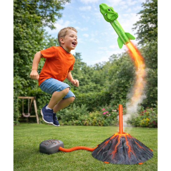 Dinosaur Volcano Launcher Set Foam Rockets Colorful Stalo ir sporto žaidimai