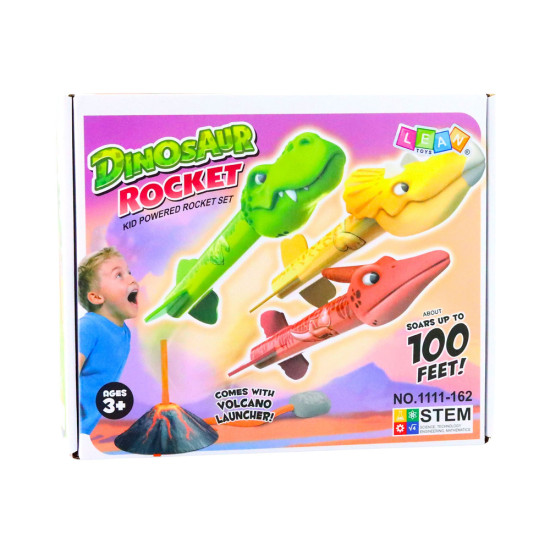 Dinosaur Volcano Launcher Set Foam Rockets Colorful Stalo ir sporto žaidimai