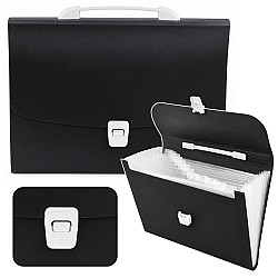 A4-size document folder with 13 compartments