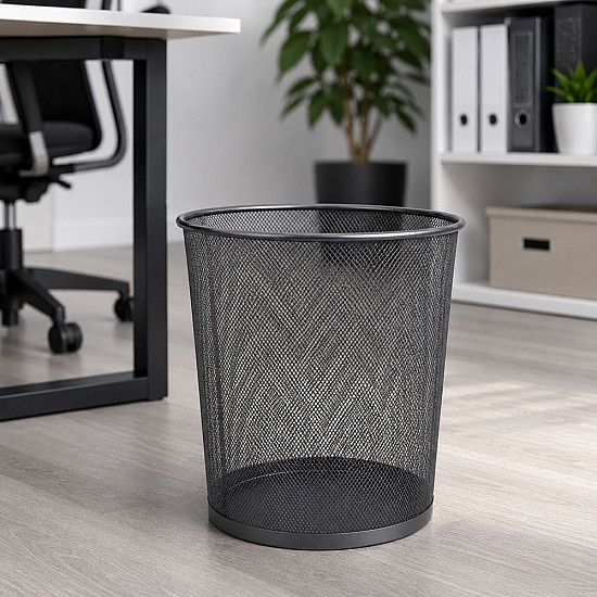 Metalinė sidabrinė biuro šiukšliadėžė 19 l
