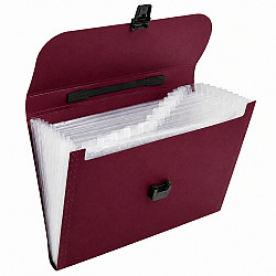 Bordeaux A4 Document Holder with 13 Compartments