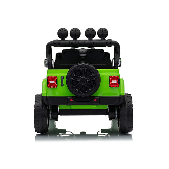 Vaikiškas žalias akumuliatorinis visureigis Jeep Rubicon DK-JWR558
