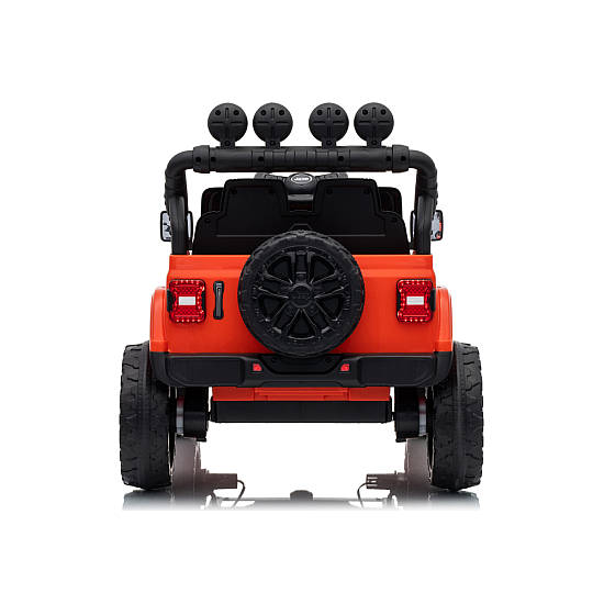 Vaikiškas oranžinis akumuliatorinis visureigis Jeep Rubicon DK-JWR558