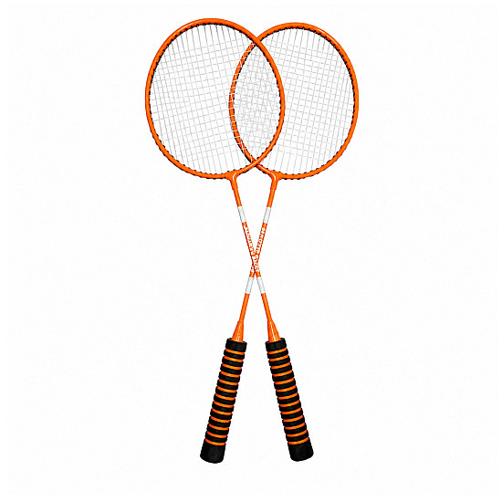 Oranžinės spalvos badmintono rinkinys su raketėmis