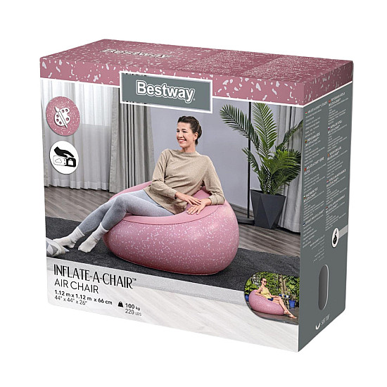 Pripučiama rožinė kėdė/fotelis Bestway 75155
