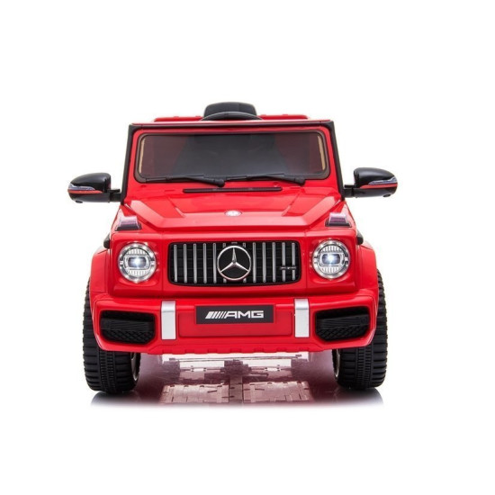 Raudonas "Mercedes G63" akumuliatoriaus visureigis Elektrinės mašinėlės vaikams