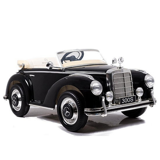 Retro stiliaus juodas akumuliatorinis automobilis LS-618 Mercedes 300S