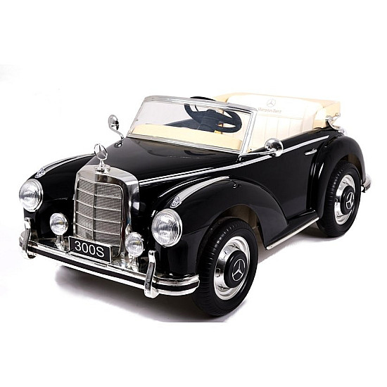 Retro stiliaus juodas akumuliatorinis automobilis LS-618 Mercedes 300S