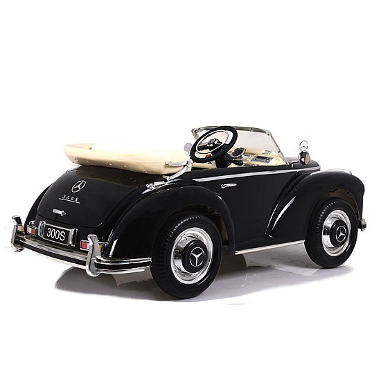 Retro stiliaus juodas akumuliatorinis automobilis LS-618 Mercedes 300S