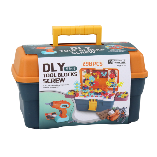 3D konstrukcinių dėlionių blokeliai dėžutėje su atsuktuvu 17930 - Žaislai 3D konstrukcinių dėlionių blokeliai dėžutėje su atsuktuvu Konstruktoriai
