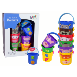 Rinkinys Spalvoti kibirėliai su gyvūnėliais