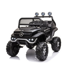 Juodas akumuliatorinis automobilis Mercedes Unimog S