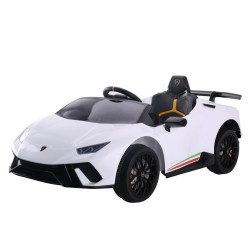 Elektrinis baltas automobilis Lamborghini Huracan
