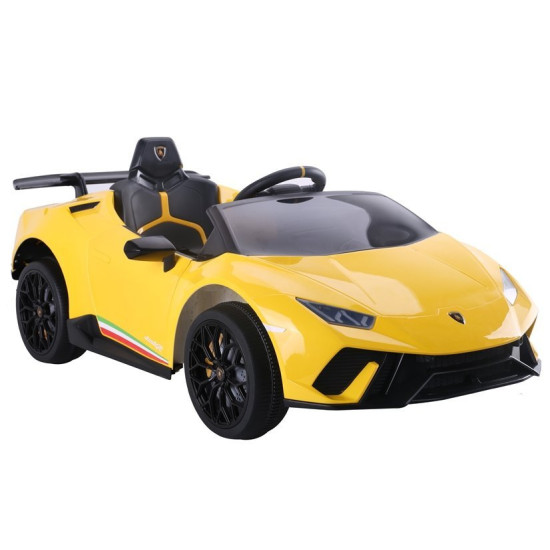 Elektrinis geltonas automobilis Lamborghini Huracan