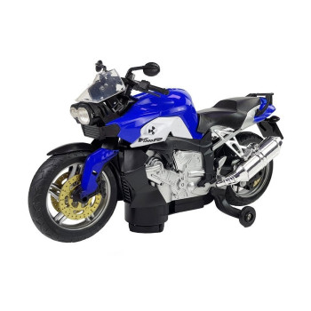 Mėlynas akumuliatorinis motociklas