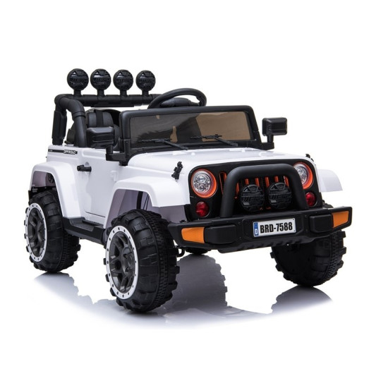 Baltas akumuliatorinis automobilis BRD-7588 Elektrinės mašinėlės vaikams