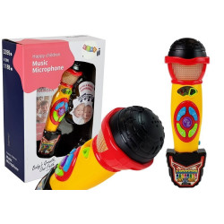 Geltonas ir juodas karaoke mikrofonas