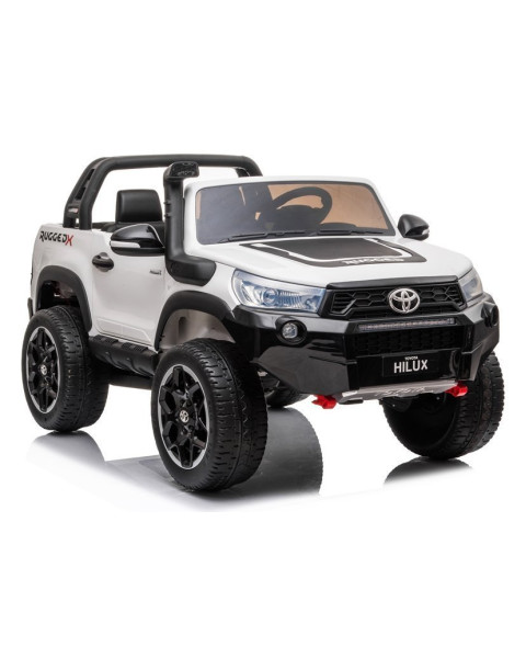 Baltas elektrinis vaikiškas automobilis Toyota Hilux
