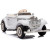 Baltas akumuliatorinis retro automobilis Mercedes 540K