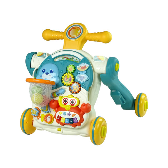 Mėlynas 4in1 stumiamasis žaislas