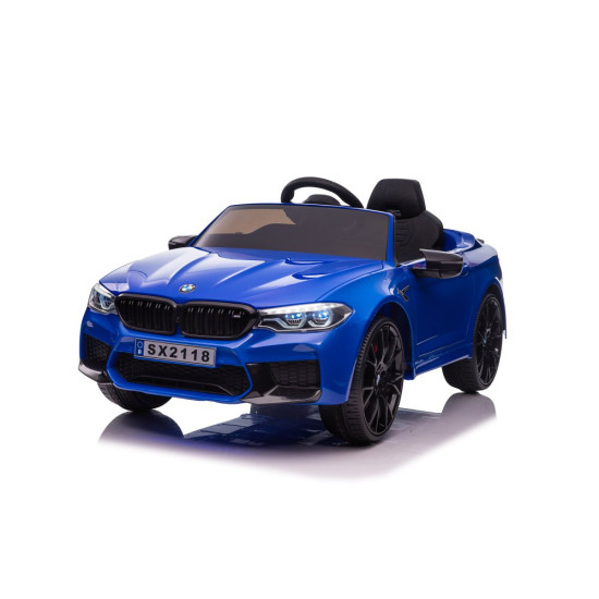 Mėlynas elektrinis automobilis BMW M5 drift Automobiliai