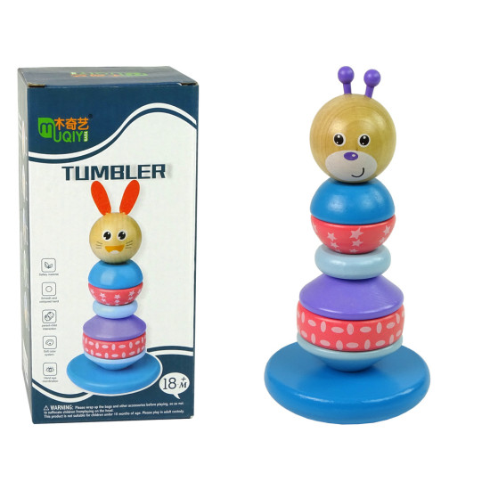 Medinis meškiukas edukacinis piramidės balansavimo bokštas