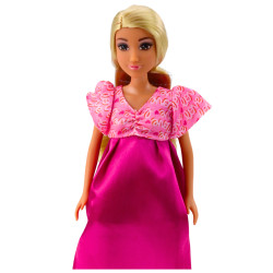 Nėščia lėlė su rožine suknele