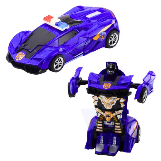 Auto Robot 2in1 Sports Police Car Drive Mix Žaisliniai automobiliai