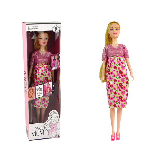 Nėščia lėlė rožine suknele su kūdikiu Lėlės ir žaidimų rinkiniai