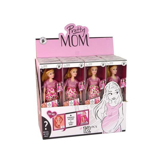 Nėščia lėlė rožine suknele su kūdikiu Lėlės ir žaidimų rinkiniai