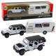 Set of Car Off-road Camper Metal Drive Lights Sounds White 1:32 Žaisliniai automobiliai
