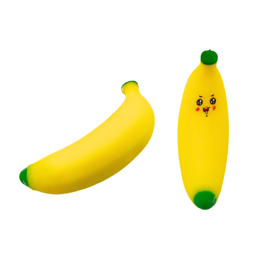 Geltonas banano formos minkštas antistresinis žaislas Lėlės ir žaidimų rinkiniai