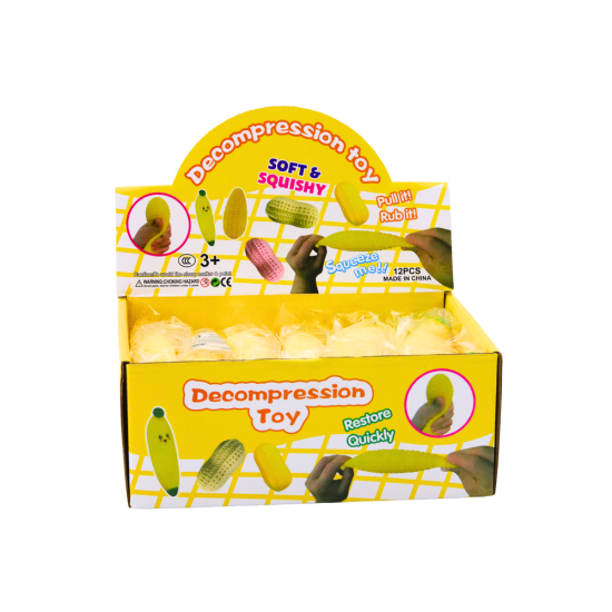 Geltonas banano formos minkštas antistresinis žaislas Lėlės ir žaidimų rinkiniai