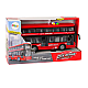 Battery Operated Double Decker Bus Lights Sounds Friction Drive Red Žaisliniai automobiliai