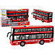 Battery Operated Double Decker Bus Lights Sounds Friction Drive Red Žaisliniai automobiliai