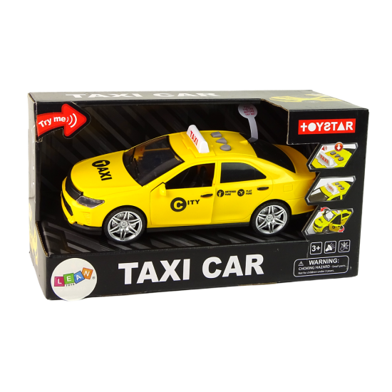 Car Taxi Vehicle 1:14 Lights Sounds Yellow Žaisliniai automobiliai