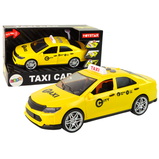 Car Taxi Vehicle 1:14 Lights Sounds Yellow Žaisliniai automobiliai