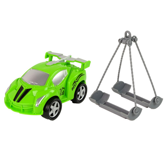 Car Transporter Roadside Assistance Tow Truck 1:16 Green Sound Lights Žaisliniai automobiliai