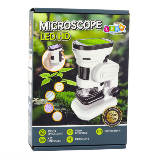 Vaikiškas edukacinis skaitmeninis mikroskopas su ekranu Lavinamieji