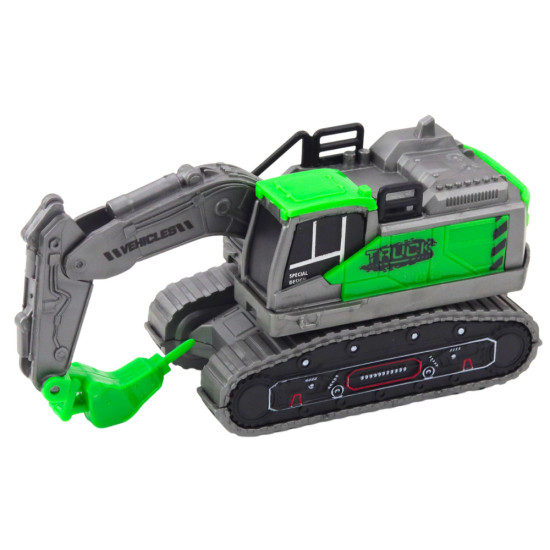 Construction Vehicle Excavator Loader Bulldozer Green Drive Mix Žaisliniai automobiliai