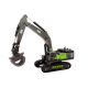 Crawler Excavator Grapple Drilling Rig Bucket 1:55 Black-Green Mänguautod