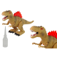 Rudas dinozauras su garų ir šviesos efektais Dinozaurai