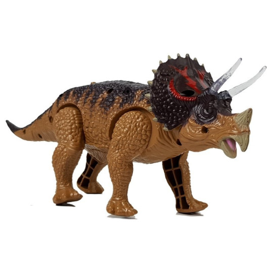 Rudas baterijomis valdomas Triceratops dinozauras su garso efektu Dinozaurai