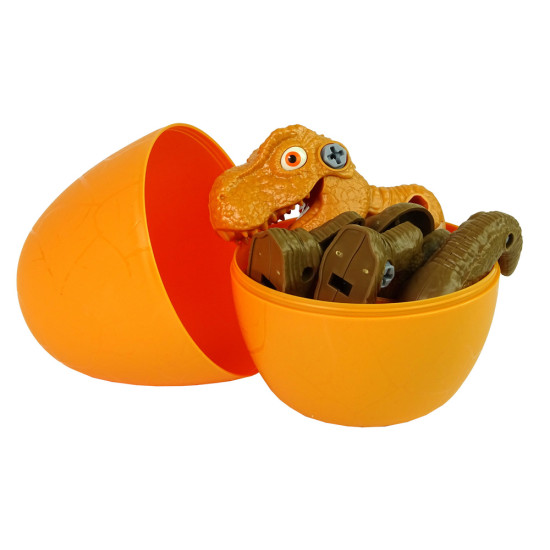 Orananžinis dinozauro kiaušinis su išardomu dinozauru Dinozaurai