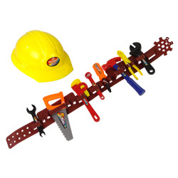 Įrankių diržas su įrankiais ir šalmu