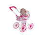Doll Pram Retro Big Wheels Flowers Lėlės ir žaidimų rinkiniai