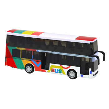 Double-decker bus with metal gears, coloured lights, sounds