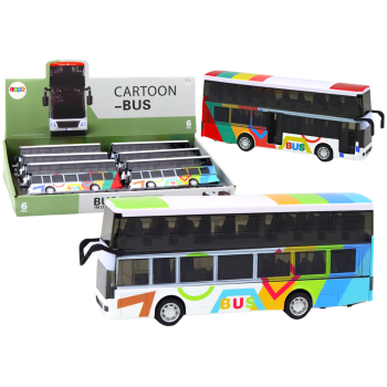 Double-decker bus with metal gears, coloured lights, sounds